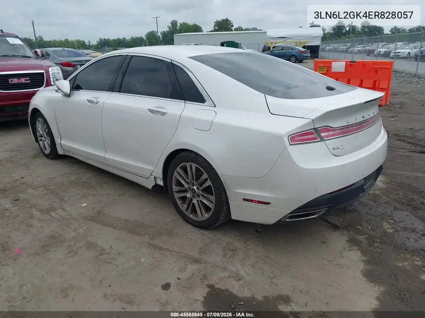 2014 Lincoln Mkz VIN: 3LN6L2GK4ER828057 Lot: 45565945