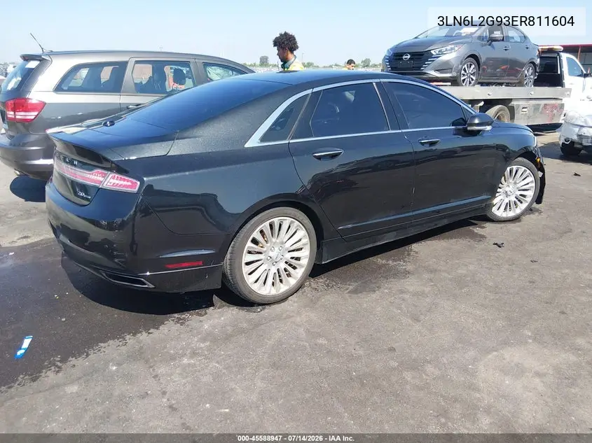 2014 Lincoln Mkz VIN: 3LN6L2G93ER811604 Lot: 45588947
