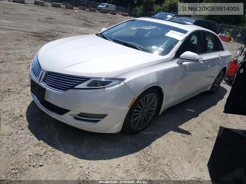 2014 Lincoln Mkz VIN: 3LN6L2GK3ER814005 Lot: 45622380