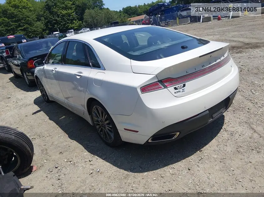 2014 Lincoln Mkz VIN: 3LN6L2GK3ER814005 Lot: 45622380