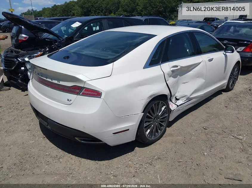 2014 Lincoln Mkz VIN: 3LN6L2GK3ER814005 Lot: 45622380
