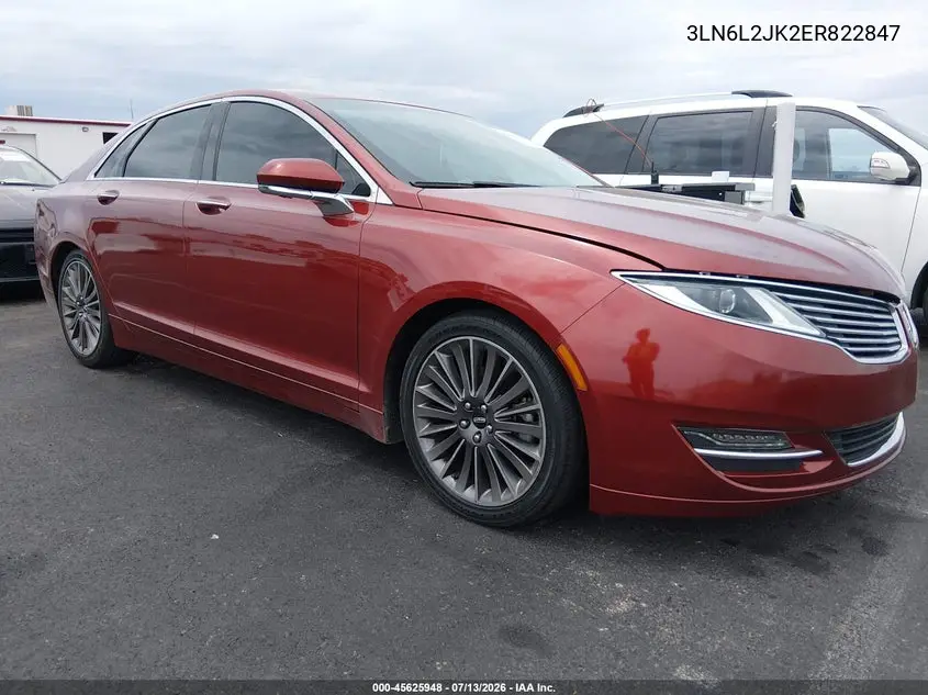 2014 Lincoln Mkz VIN: 3LN6L2JK2ER822847 Lot: 45625948