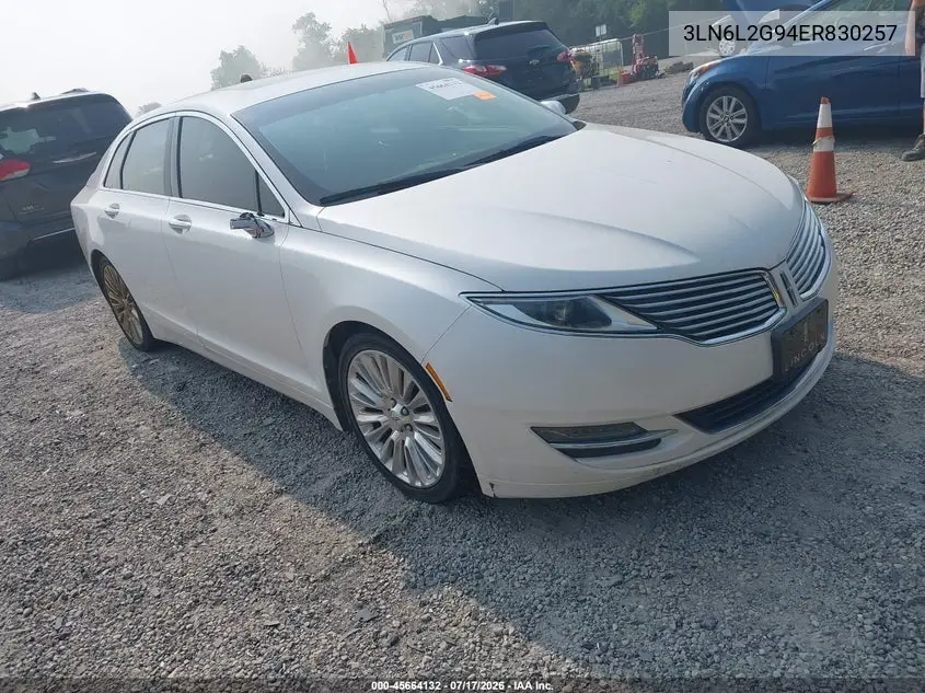 2014 Lincoln Mkz VIN: 3LN6L2G94ER830257 Lot: 45664132