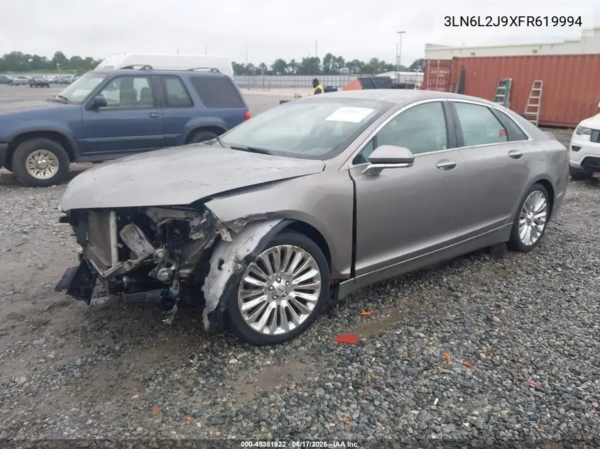 2015 Lincoln Mkz VIN: 3LN6L2J9XFR619994 Lot: 45381922