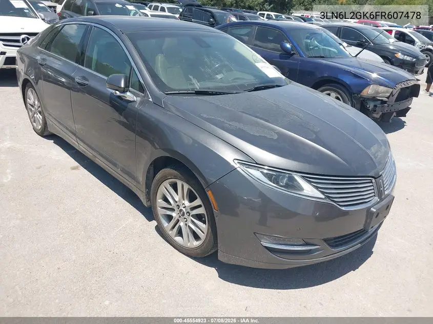 2015 Lincoln Mkz VIN: 3LN6L2GK6FR607478 Lot: 45554923