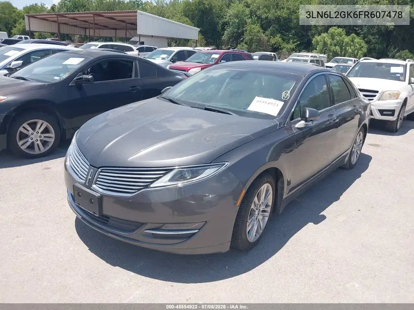 2015 Lincoln Mkz VIN: 3LN6L2GK6FR607478 Lot: 45554923
