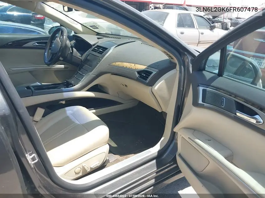 2015 Lincoln Mkz VIN: 3LN6L2GK6FR607478 Lot: 45554923