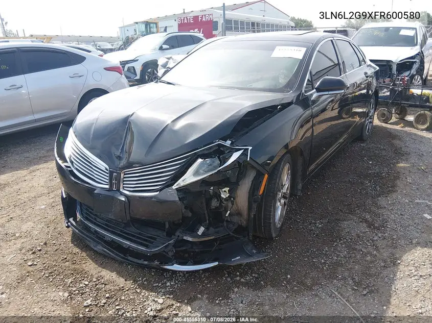2015 Lincoln Mkz VIN: 3LN6L2G9XFR600580 Lot: 45555310