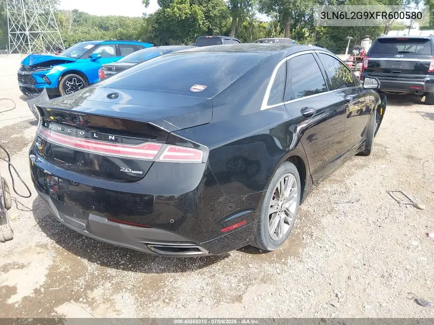 2015 Lincoln Mkz VIN: 3LN6L2G9XFR600580 Lot: 45555310