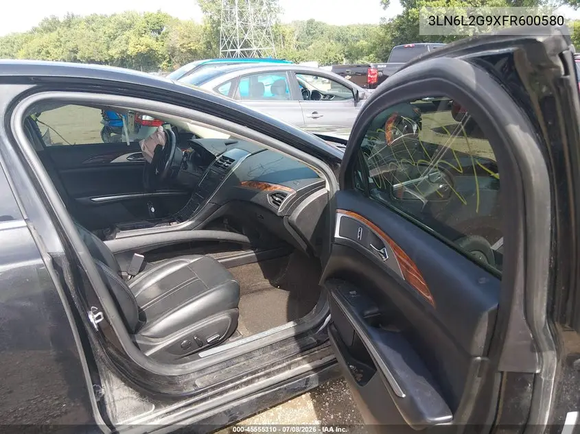 2015 Lincoln Mkz VIN: 3LN6L2G9XFR600580 Lot: 45555310