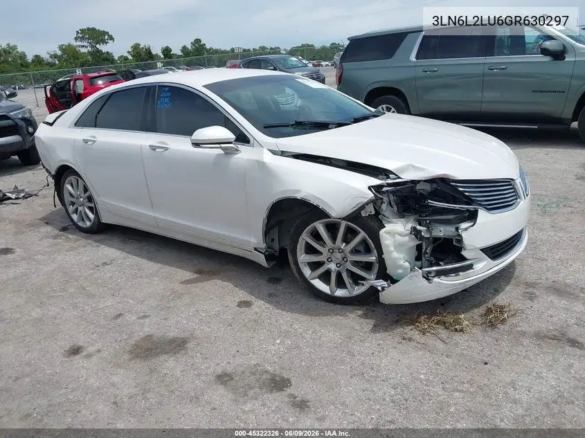2016 Lincoln Mkz Hybrid VIN: 3LN6L2LU6GR630297 Lot: 45322326