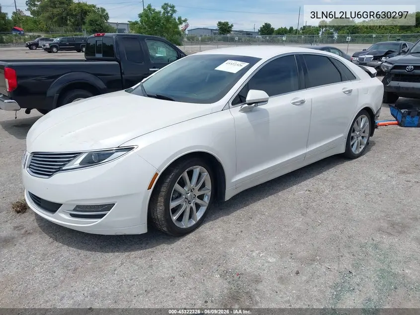 2016 Lincoln Mkz Hybrid VIN: 3LN6L2LU6GR630297 Lot: 45322326