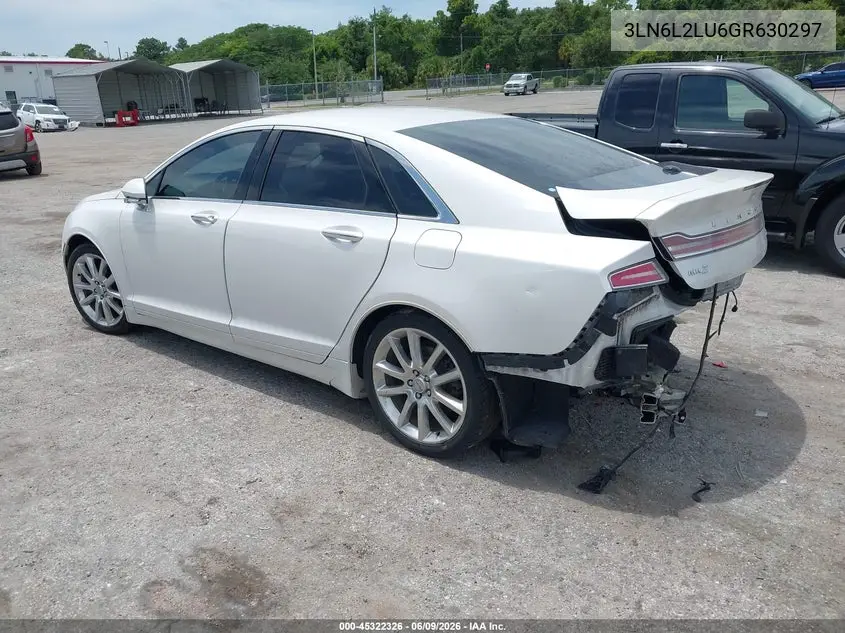 2016 Lincoln Mkz Hybrid VIN: 3LN6L2LU6GR630297 Lot: 45322326