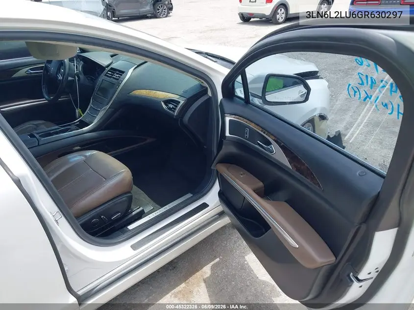 2016 Lincoln Mkz Hybrid VIN: 3LN6L2LU6GR630297 Lot: 45322326