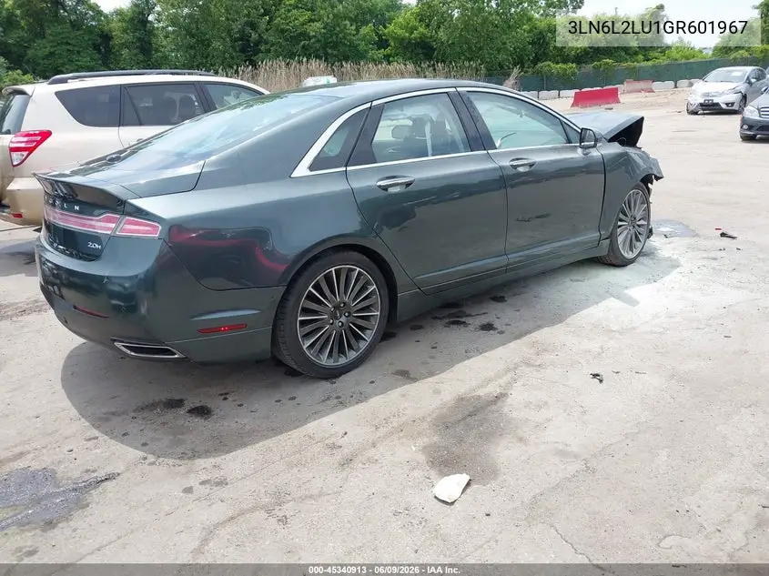 2016 Lincoln Mkz Hybrid VIN: 3LN6L2LU1GR601967 Lot: 45340913
