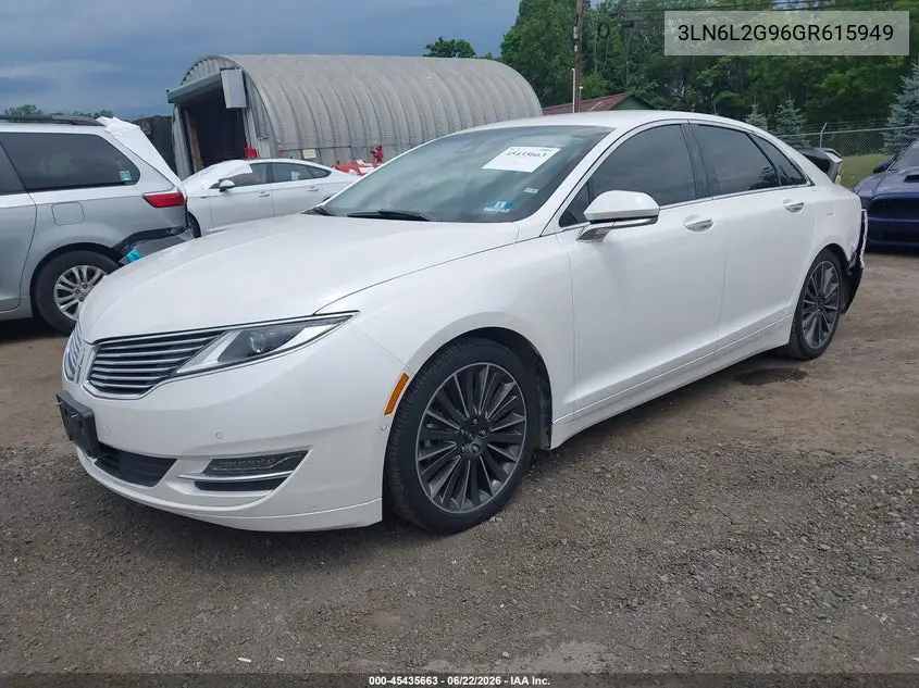 2016 Lincoln Mkz VIN: 3LN6L2G96GR615949 Lot: 45435663