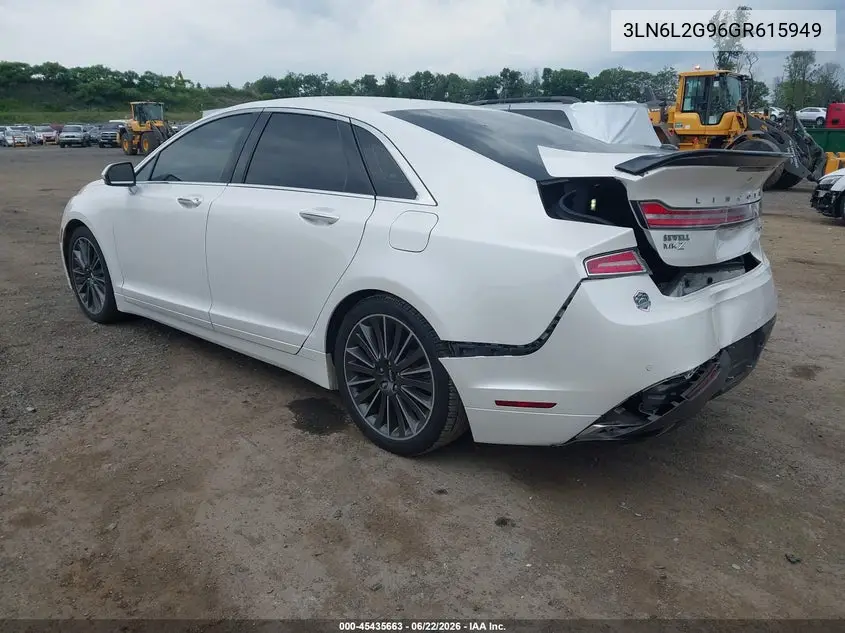 2016 Lincoln Mkz VIN: 3LN6L2G96GR615949 Lot: 45435663