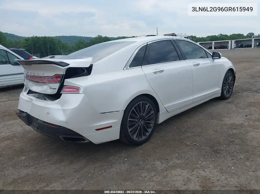 2016 Lincoln Mkz VIN: 3LN6L2G96GR615949 Lot: 45435663