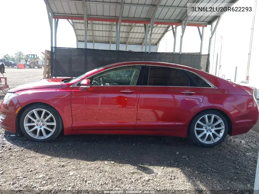 2016 Lincoln Mkz Hybrid VIN: 3LN6L2LU2GR622293 Lot: 45549817