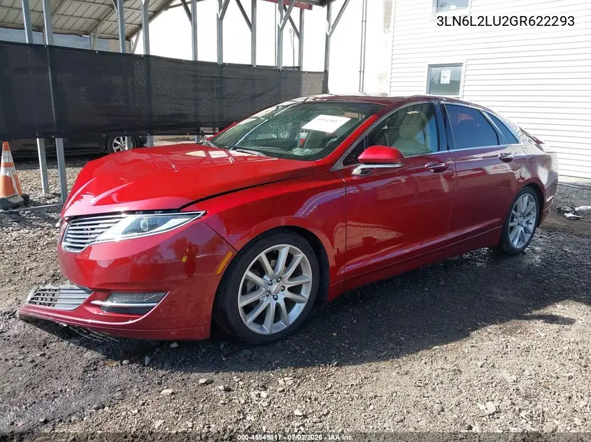 2016 Lincoln Mkz Hybrid VIN: 3LN6L2LU2GR622293 Lot: 45549817