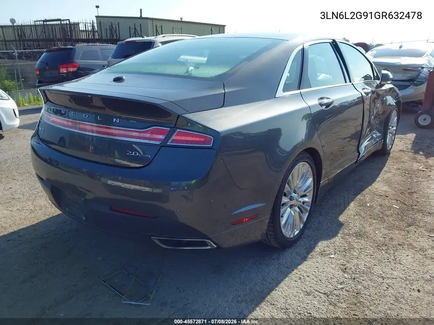 2016 Lincoln Mkz VIN: 3LN6L2G91GR632478 Lot: 45572871