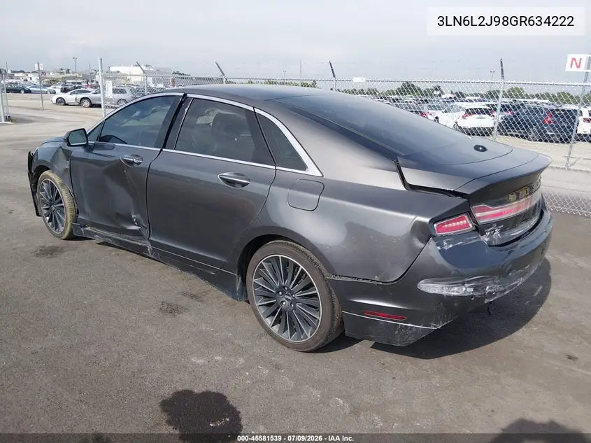 2016 Lincoln Mkz VIN: 3LN6L2J98GR634222 Lot: 45581539