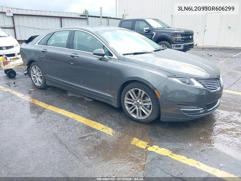 2016 Lincoln Mkz VIN: 3LN6L2G93GR606299 Lot: 45601303