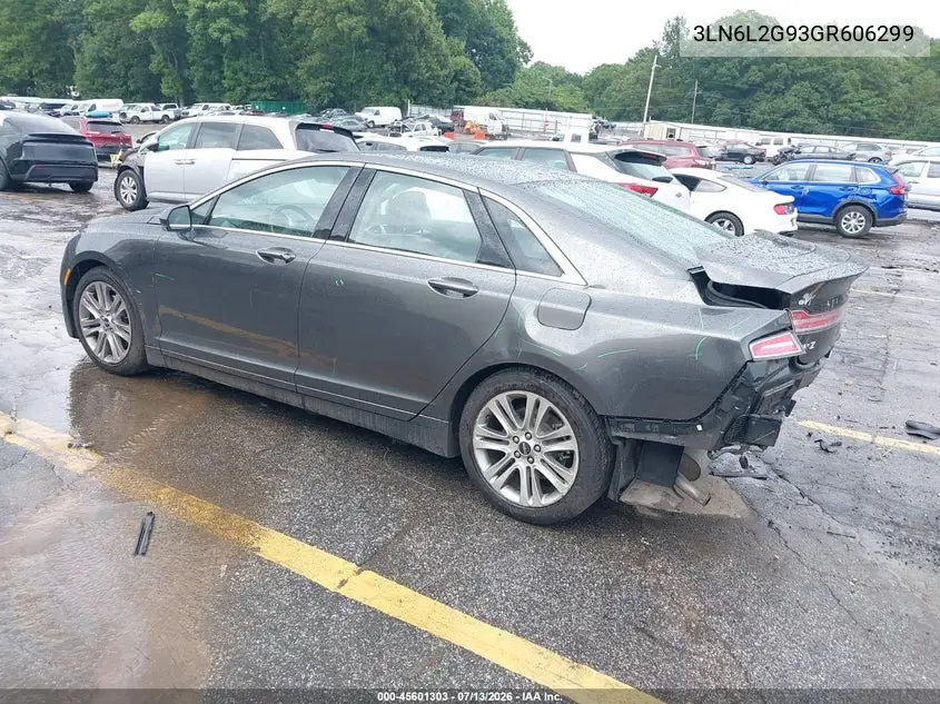 2016 Lincoln Mkz VIN: 3LN6L2G93GR606299 Lot: 45601303