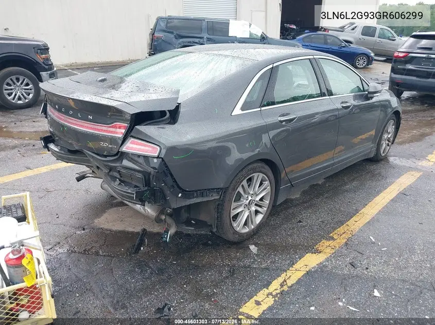 2016 Lincoln Mkz VIN: 3LN6L2G93GR606299 Lot: 45601303