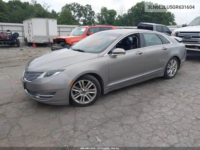 2016 Lincoln Mkz Hybrid VIN: 3LN6L2LU5GR631604 Lot: 45612016