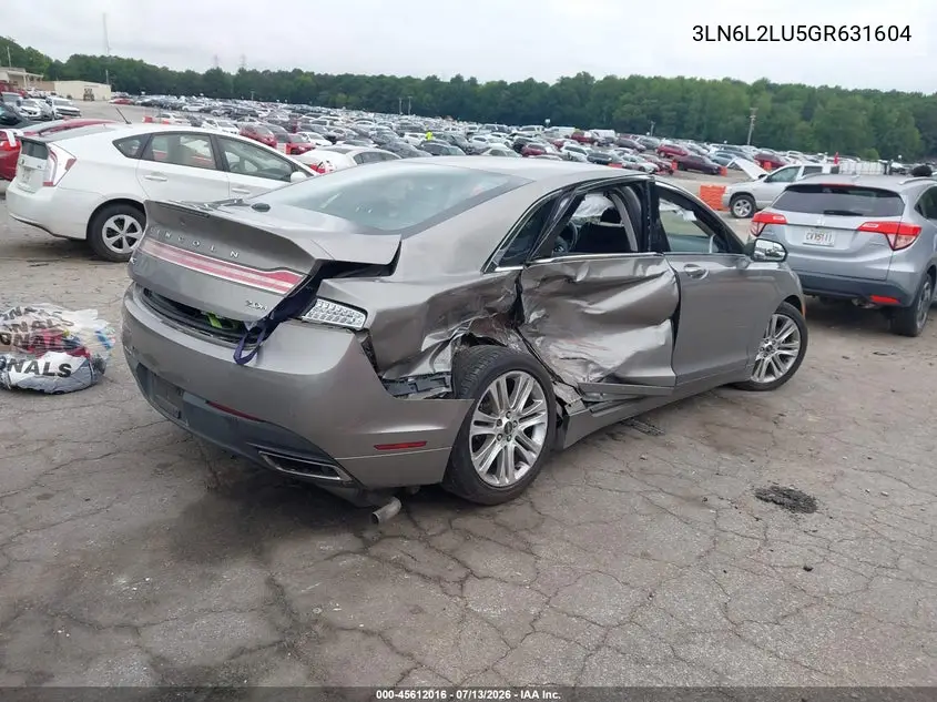 2016 Lincoln Mkz Hybrid VIN: 3LN6L2LU5GR631604 Lot: 45612016