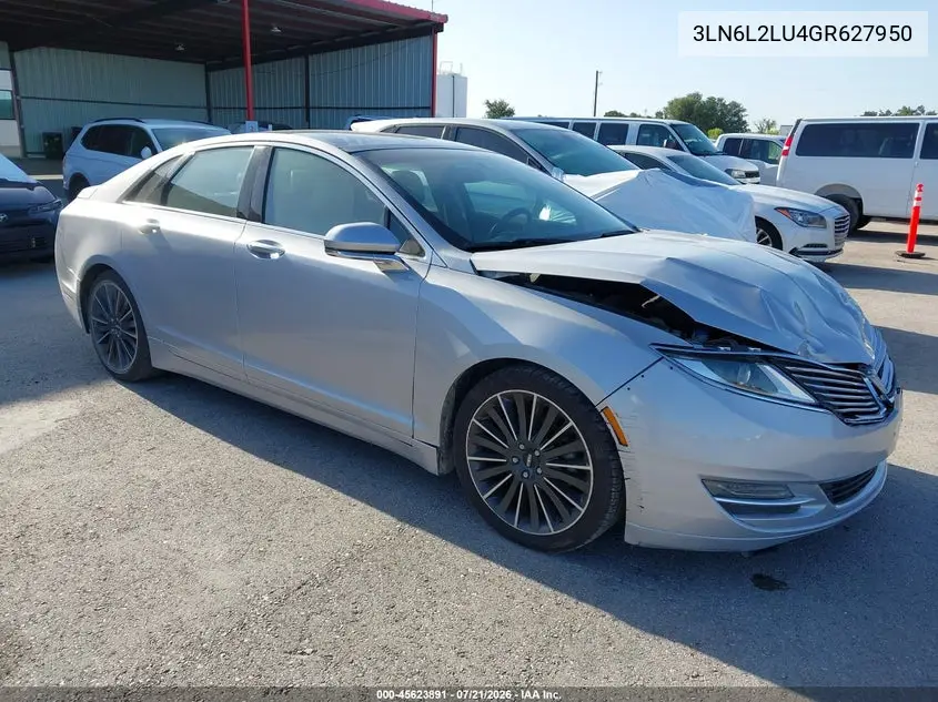 2016 Lincoln Mkz Hybrid VIN: 3LN6L2LU4GR627950 Lot: 45623891