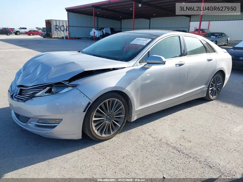 2016 Lincoln Mkz Hybrid VIN: 3LN6L2LU4GR627950 Lot: 45623891