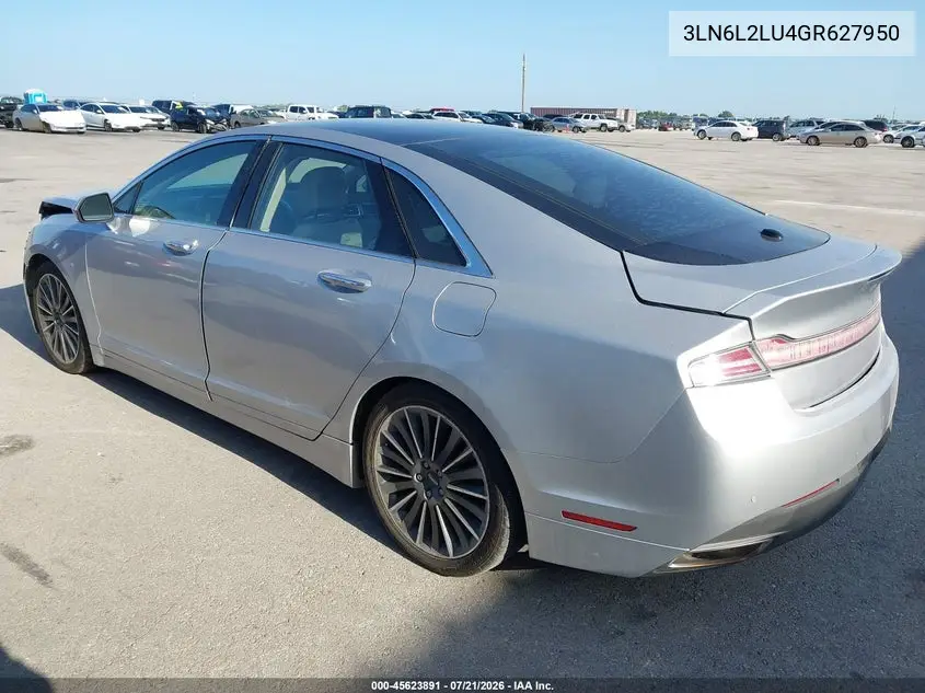 2016 Lincoln Mkz Hybrid VIN: 3LN6L2LU4GR627950 Lot: 45623891