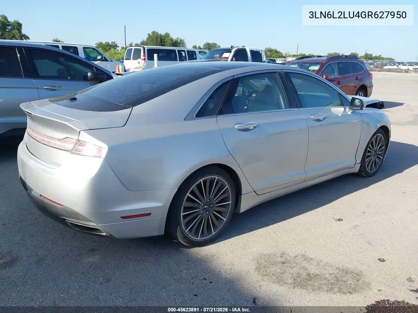 2016 Lincoln Mkz Hybrid VIN: 3LN6L2LU4GR627950 Lot: 45623891