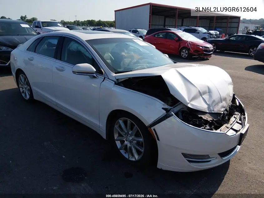 2016 Lincoln Mkz Hybrid VIN: 3LN6L2LU9GR612604 Lot: 45659495