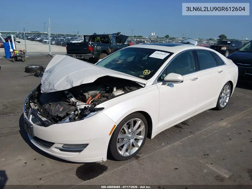 2016 Lincoln Mkz Hybrid VIN: 3LN6L2LU9GR612604 Lot: 45659495