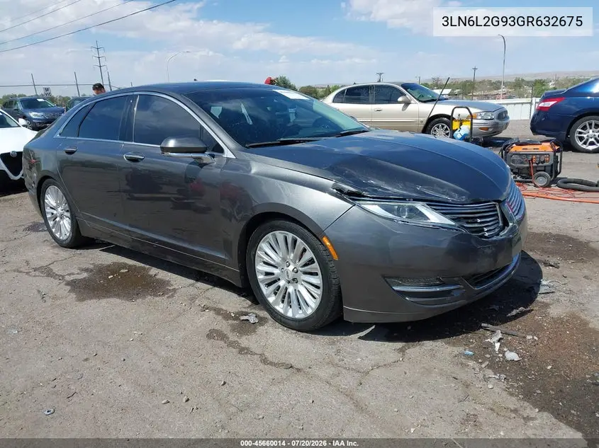 2016 Lincoln Mkz VIN: 3LN6L2G93GR632675 Lot: 45660014