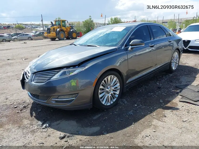 2016 Lincoln Mkz VIN: 3LN6L2G93GR632675 Lot: 45660014