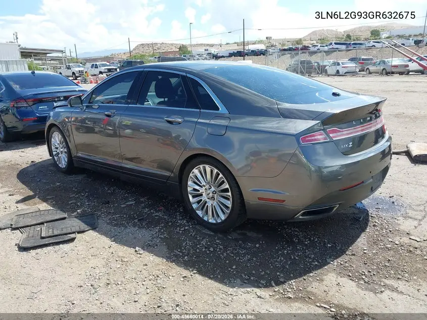2016 Lincoln Mkz VIN: 3LN6L2G93GR632675 Lot: 45660014
