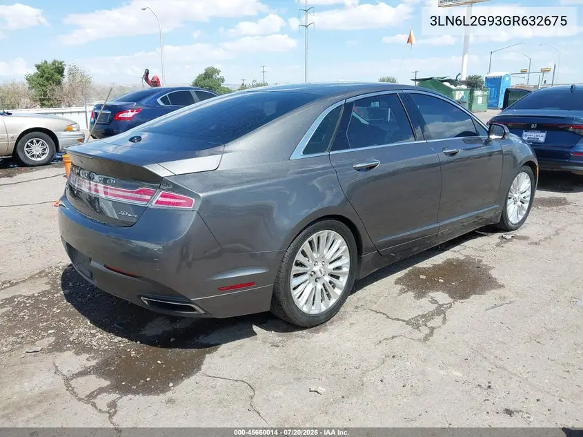 2016 Lincoln Mkz VIN: 3LN6L2G93GR632675 Lot: 45660014