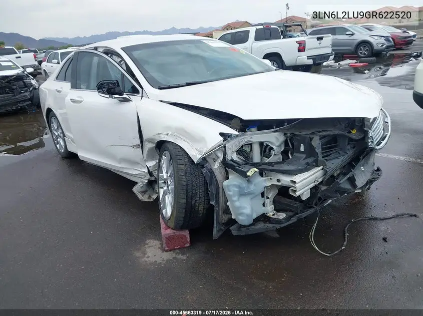 2016 Lincoln Mkz Hybrid VIN: 3LN6L2LU9GR622520 Lot: 45663319