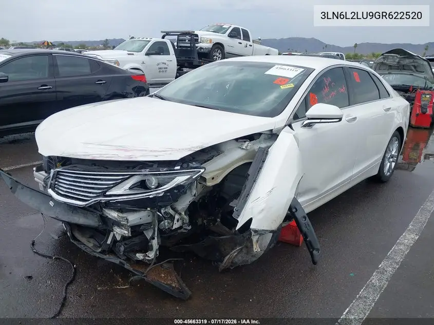 2016 Lincoln Mkz Hybrid VIN: 3LN6L2LU9GR622520 Lot: 45663319