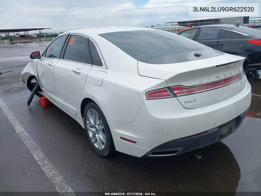 2016 Lincoln Mkz Hybrid VIN: 3LN6L2LU9GR622520 Lot: 45663319