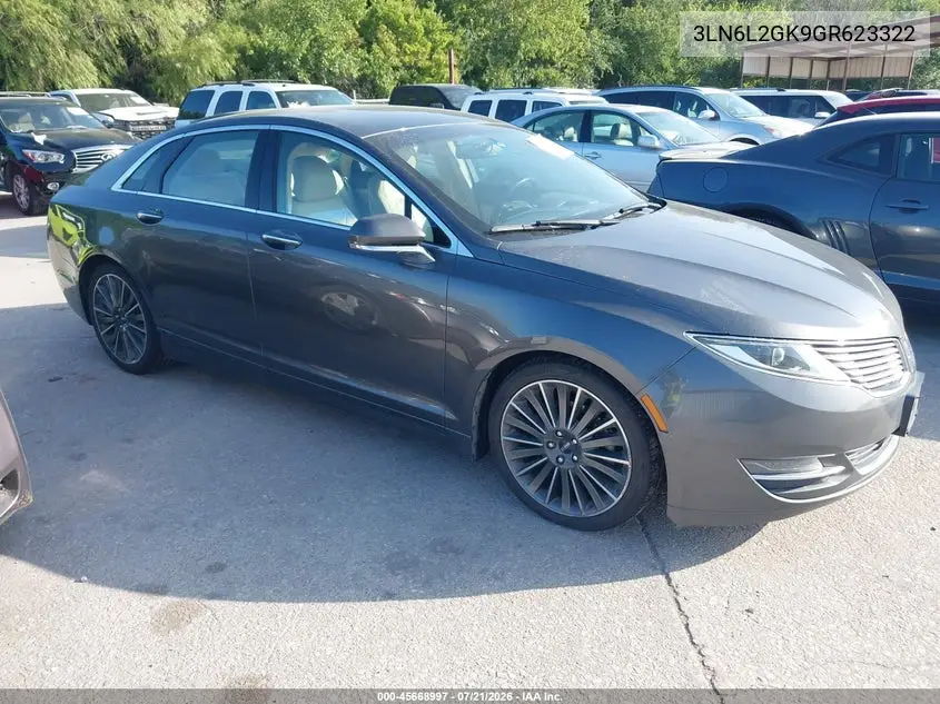 2016 Lincoln Mkz VIN: 3LN6L2GK9GR623322 Lot: 45668997