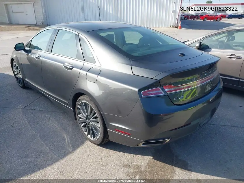 2016 Lincoln Mkz VIN: 3LN6L2GK9GR623322 Lot: 45668997