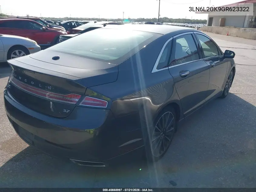 2016 Lincoln Mkz VIN: 3LN6L2GK9GR623322 Lot: 45668997