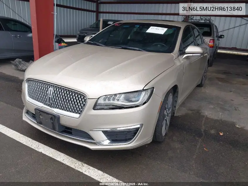 3LN6L5MU2HR613840 2017 Lincoln Mkz Hybrid Reserve