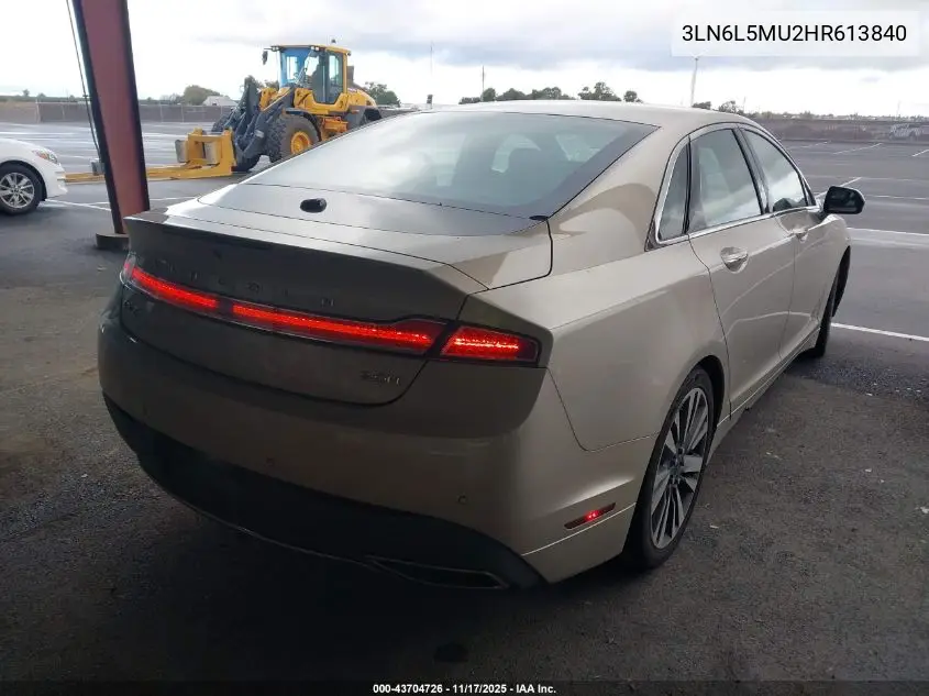 3LN6L5MU2HR613840 2017 Lincoln Mkz Hybrid Reserve