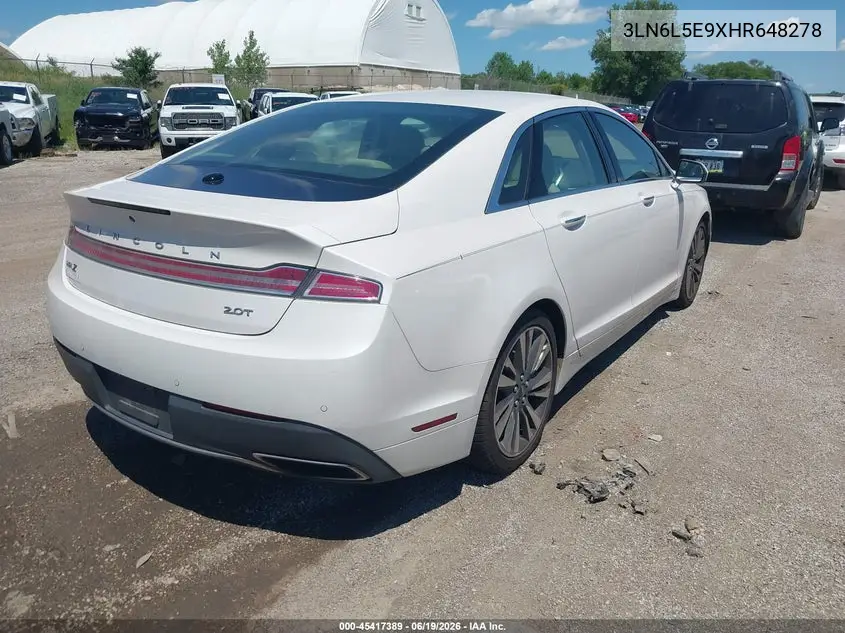 2017 Lincoln Mkz Reserve VIN: 3LN6L5E9XHR648278 Lot: 45417389